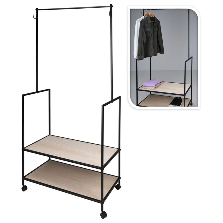 H s collection kledingrek met 2 haken metaal