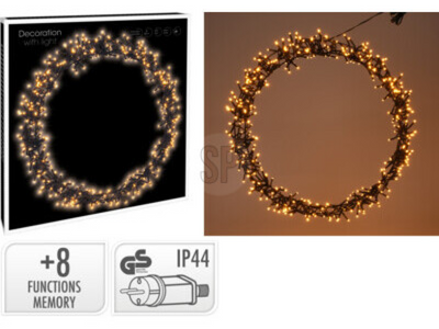Verlichting 400led krans 48cm - warm wit