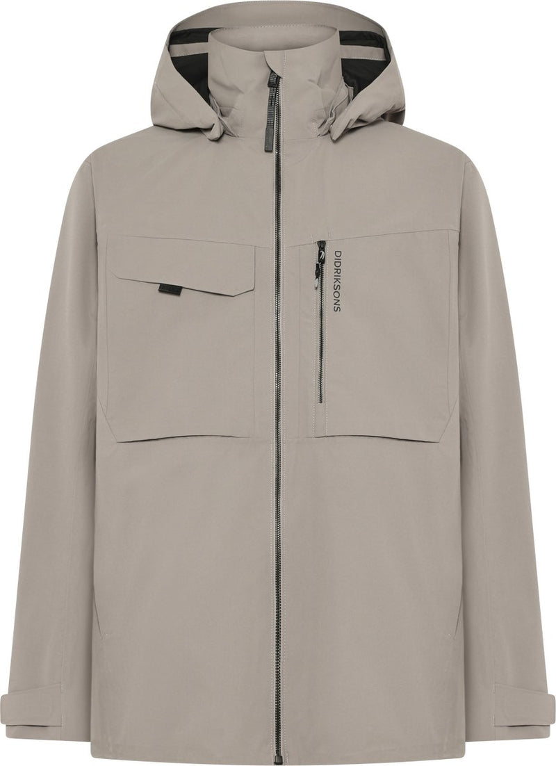 Didriksons aston usx jkt 5 unisex outdoorjas - ash brown