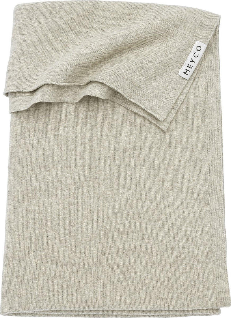 Meyco baby knit basic wiegdeken - sand melange - 75x100cm - 1.0 tog