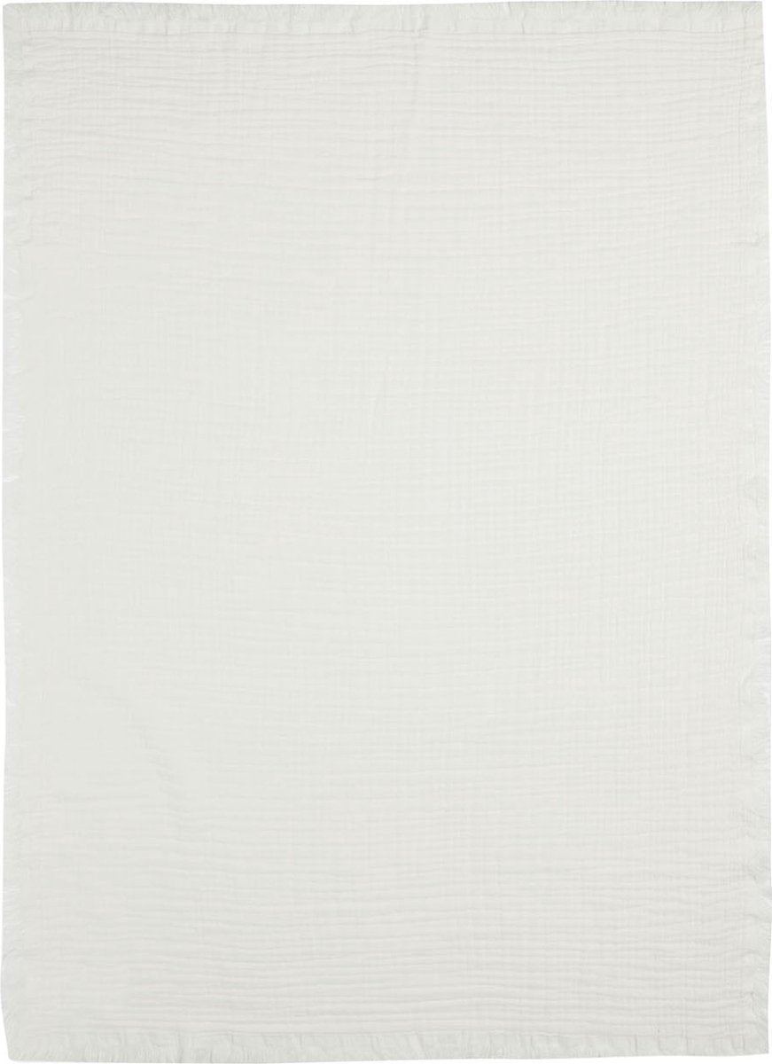 Jollein baby deken wieg 75x100cm muslin fringe - ivory