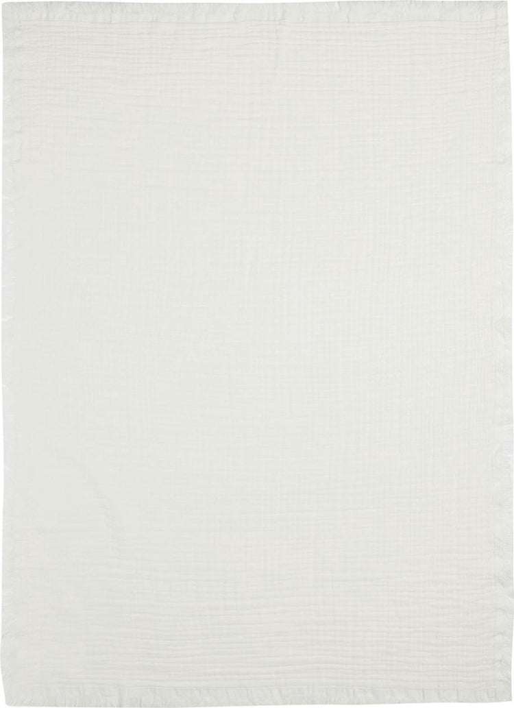 Jollein baby deken wieg 75x100cm muslin fringe - ivory