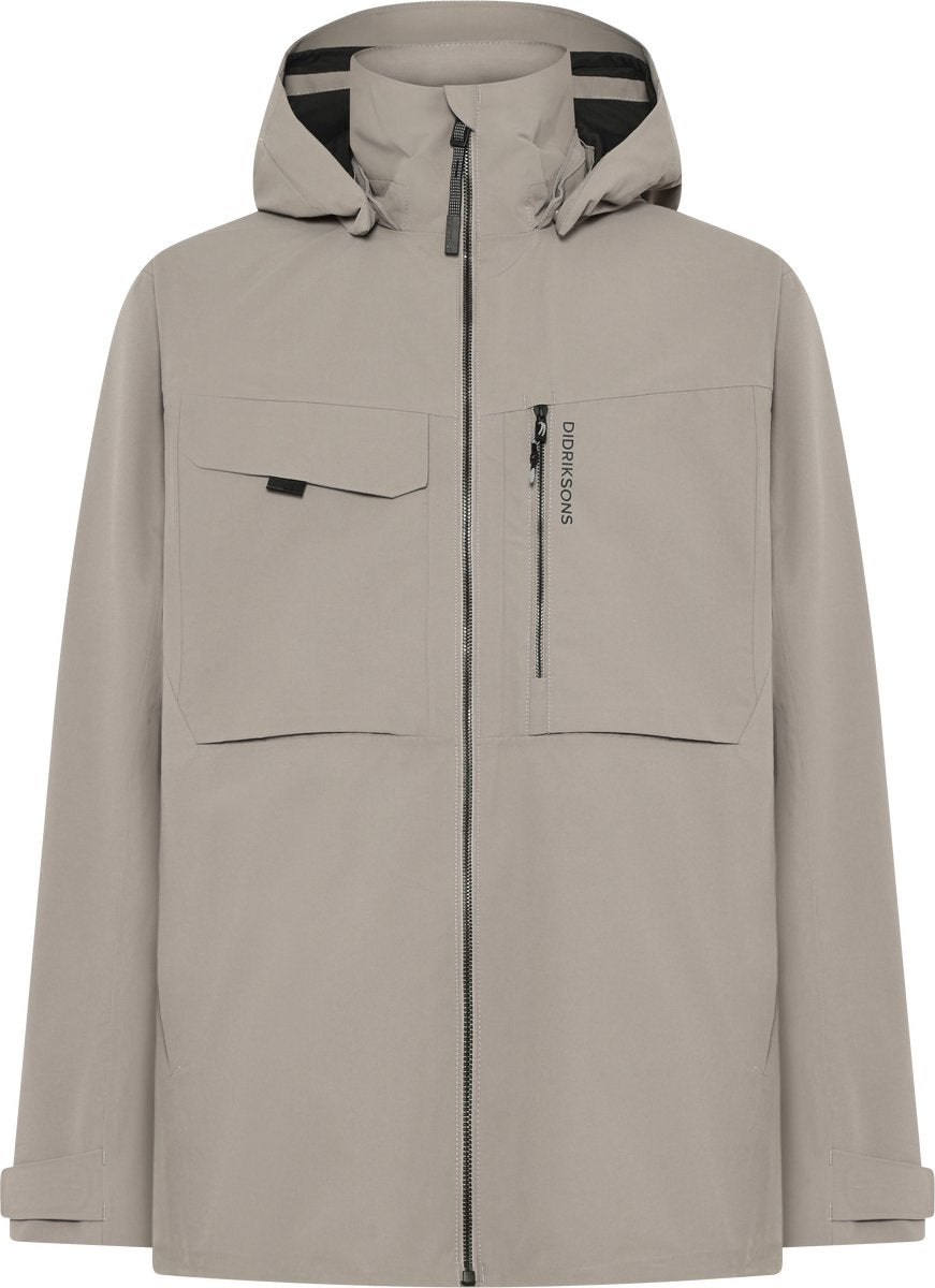 Didriksons aston usx jkt 5 unisex outdoorjas - ash brown