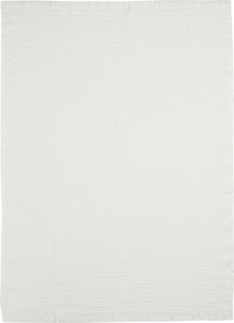 Jollein baby deken wieg 75x100cm muslin fringe - ivory