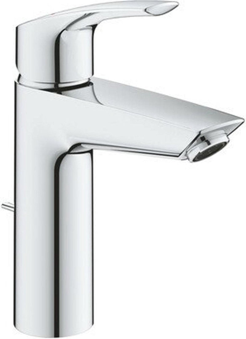 Grohe eurosmart wastafelmengkraan - m-size - metalen hendel - silkmove starlight ecojoy - temperatuurbegrenzer - chroom