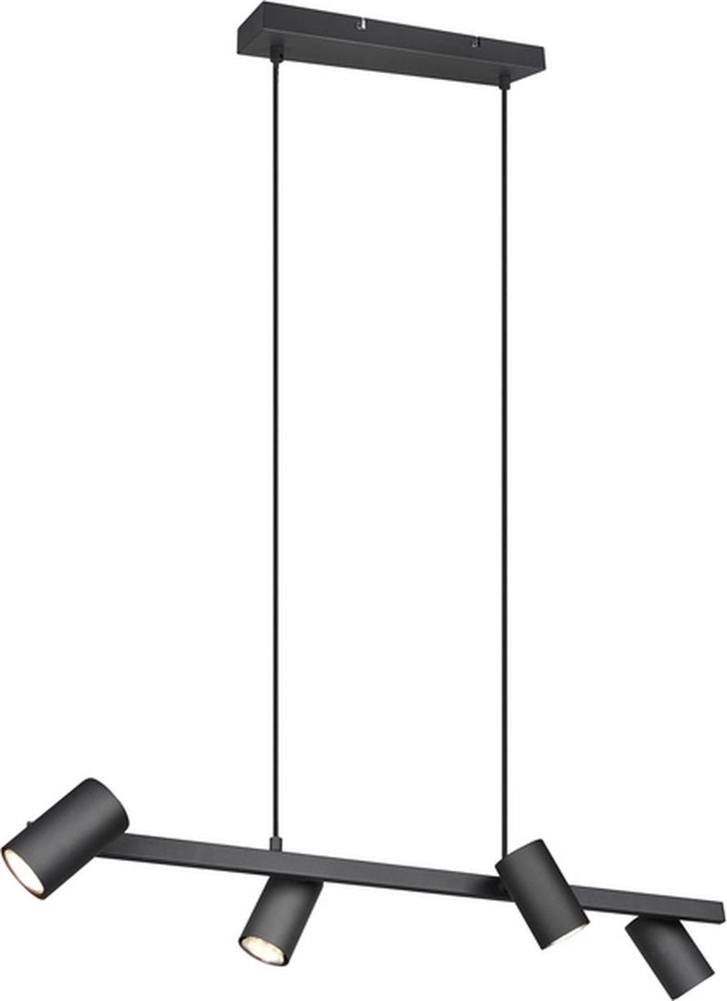 Trio marley - hanglamp - zwart mat - excl. 4x gu10 4,9 w - plafondbevestiging - in hoogte verstelbaar