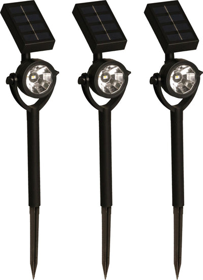 Luxform - zamora - tuinlampen 3 stuks - solarspots - zwart - 10 lumen - werkend op zonne energie