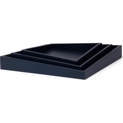 Senza asymmetrische houten dienbladen 3 stuks blauw
