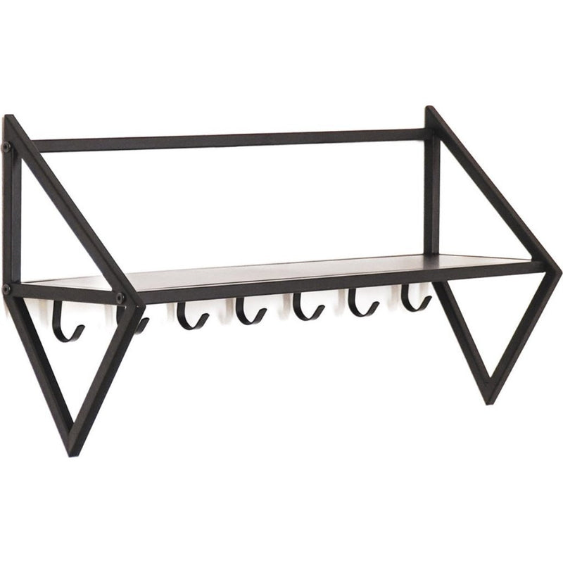 Overige merken housevitamin wandkapstok met 7 haken 71.5x21.7x36 cm zwart metaal