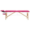 Vidaxl massagetafel inklapbaar 2 zones hout roze