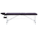 Vidaxl massagetafel inklapbaar 3 zones aluminum paars - afbeelding 2