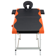 Vidaxl massagetafel inklapbaar 2 zones aluminium zwart en oranje - afbeelding 2