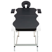 Vidaxl massagetafel inklapbaar 2 zones aluminium zwart en wit - afbeelding 2