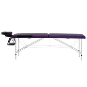 Vidaxl massagetafel inklapbaar 2 zones aluminium zwart en paars - afbeelding 3