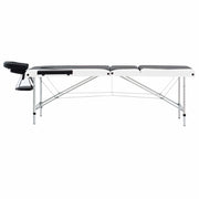 Vidaxl massagetafel inklapbaar 3 zones aluminium zwart en wit - afbeelding 3