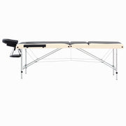 Vidaxl massagetafel inklapbaar 3 zones aluminium zwart en beige - afbeelding 3