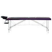 Vidaxl massagetafel inklapbaar 3 zones aluminium zwart en paars - afbeelding 3