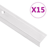 Vidaxl trapneuzen l-vormig 15 st 90 cm aluminium zilverkleurig - afbeelding 1
