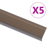 Vidaxl trapneuzen l-vormig 5 st 100 cm aluminium bruin - afbeelding 1