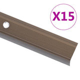 Vidaxl trapneuzen l-vormig 15 st 100 cm aluminium bruin - afbeelding 1