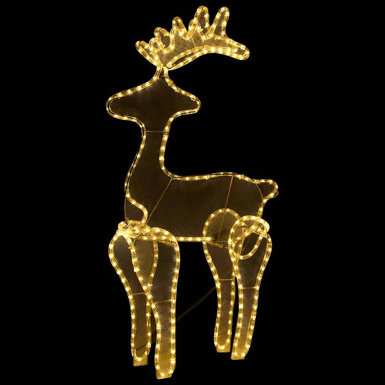 Vidaxl kerstversiering rendier met mesh 306 led's 60x24x89 cm