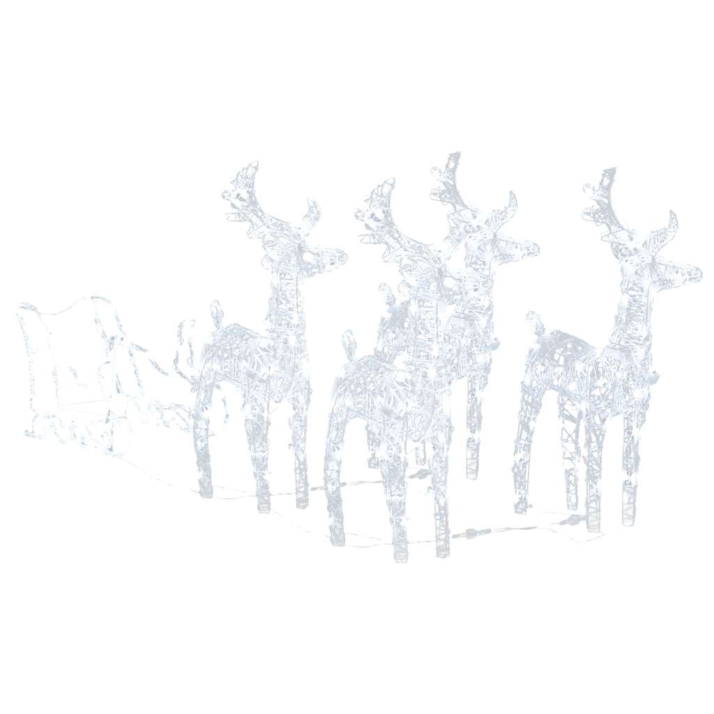 Vidaxl kerstdecoratie rendieren en slee 280x28x55 cm acryl