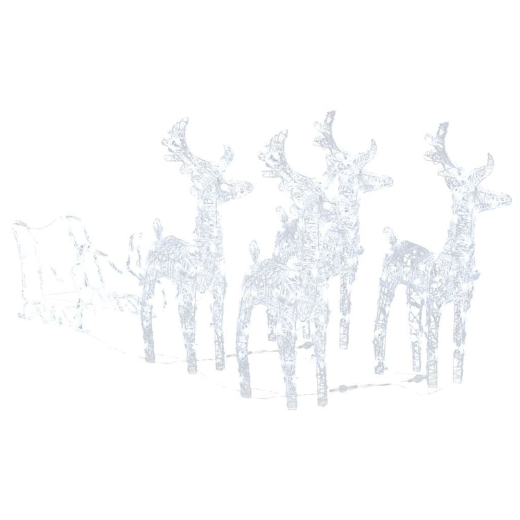 Vidaxl kerstdecoratie rendieren en slee 280x28x55 cm acryl