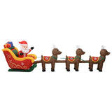 Vidaxl kerstdecoratie opblaasbaar kerstman en rendieren led 490 cm - afbeelding 3