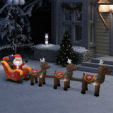 Vidaxl kerstdecoratie opblaasbaar kerstman en rendieren led 490 cm - afbeelding 1