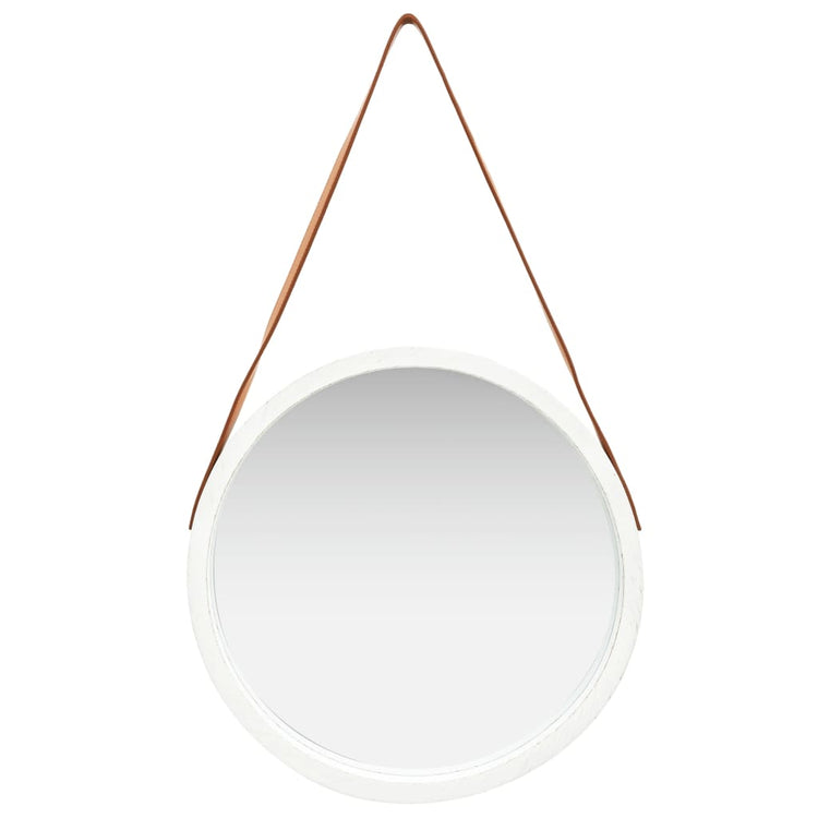 Vidaxl wandspiegel met band 50 cm wit