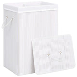 Vidaxl wasmand met 2 vakken 72 l bamboe wit - afbeelding 3