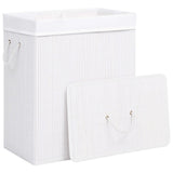 Vidaxl wasmand met 2 vakken 100 l bamboe wit - afbeelding 3
