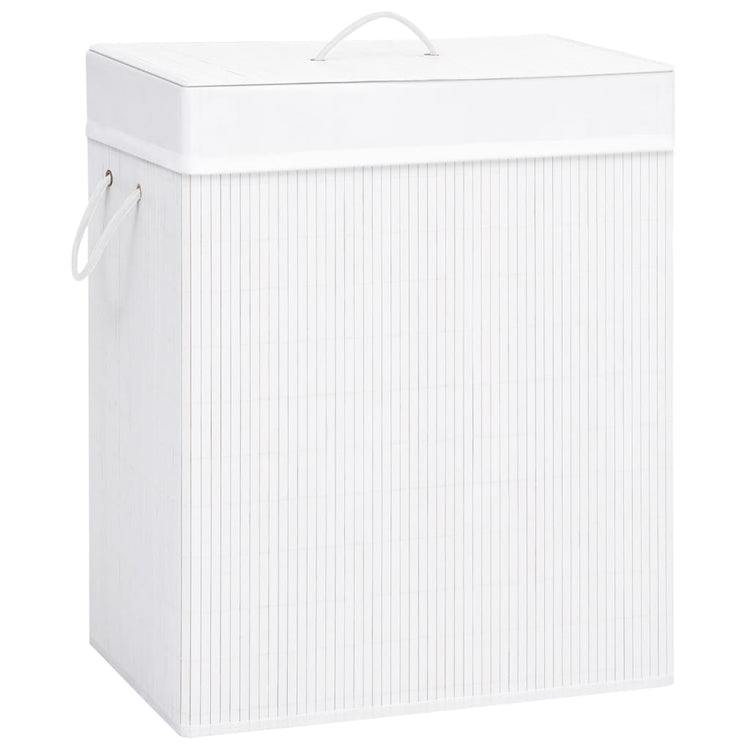 Vidaxl wasmand met 1 vak 83 l bamboe wit