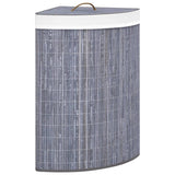 Vidaxl hoekwasmand 60 l bamboe grijs - afbeelding 1