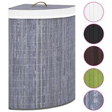 Vidaxl hoekwasmand 60 l bamboe grijs - afbeelding 2