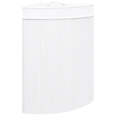 Vidaxl hoekwasmand 60 l bamboe wit
