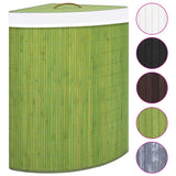 Vidaxl hoekwasmand 60 l bamboe groen - afbeelding 2