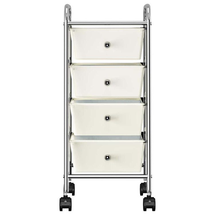 Vidaxl opbergtrolley met 4 lades mobiel kunststof wit