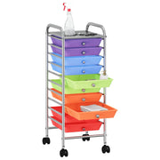 Vidaxl opbergtrolley met 10 lades mobiel kunststof meerkleurig - afbeelding 2