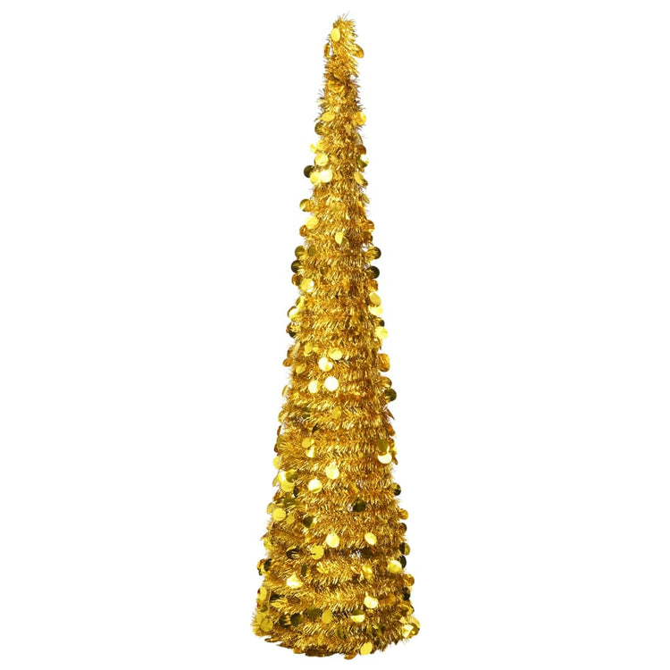 Vidaxl kunstkerstboom pop-up 180 cm pet goudkleurig