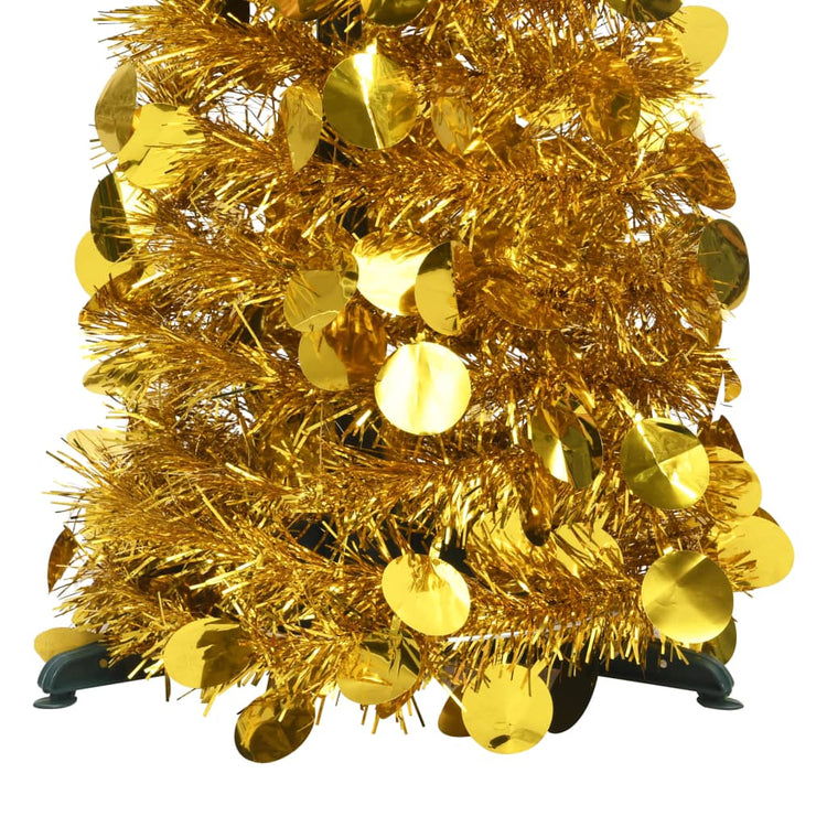 Vidaxl kunstkerstboom pop-up 180 cm pet goudkleurig