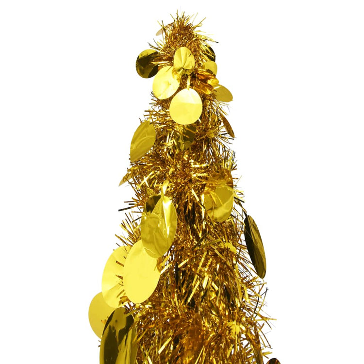 Vidaxl kunstkerstboom pop-up 180 cm pet goudkleurig
