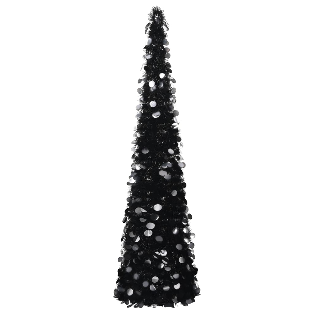 VidaXL Kunstkerstboom pop-up 180 cm PET zwart