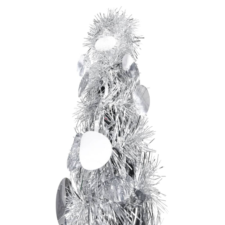 Vidaxl kunstkerstboom pop-up 180 cm pet zilverkleurig