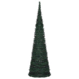 Vidaxl kerstboom with led string lights groen 150 x 150 cm pvc - afbeelding 2