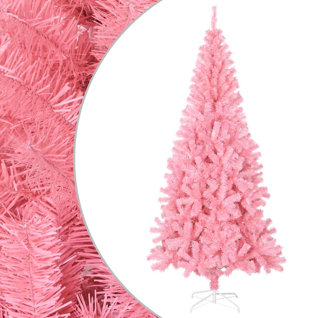 Vidaxl kunstkerstboom met standaard 180 cm pvc roze