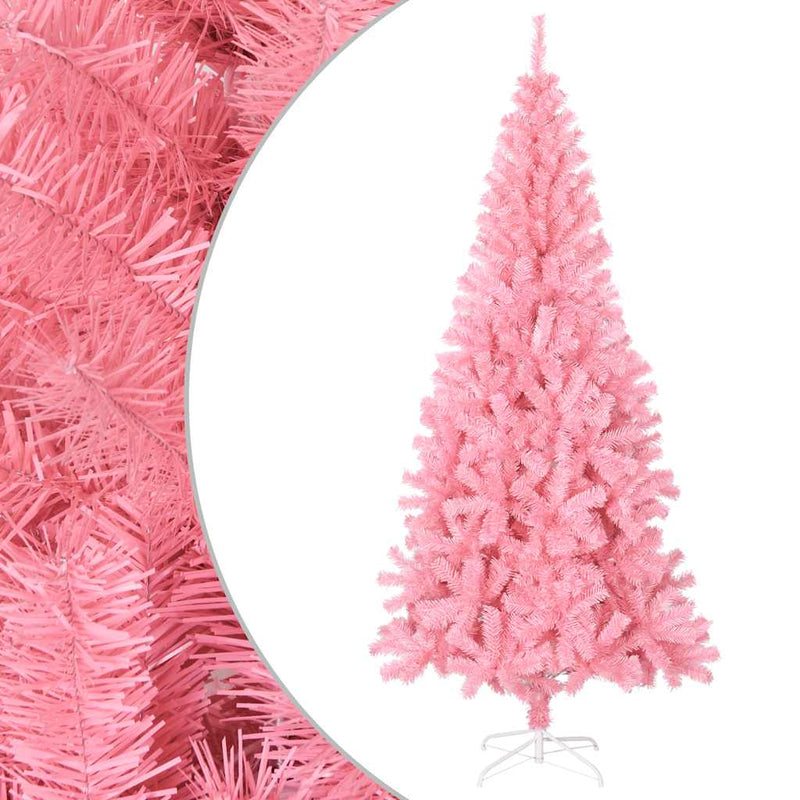 Vidaxl kunstkerstboom met standaard 180 cm pvc roze