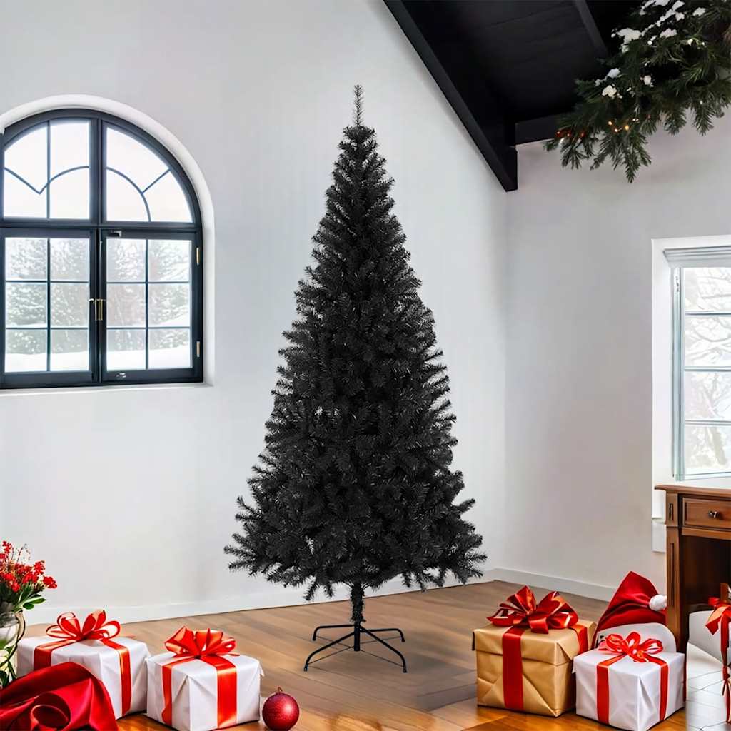 Vidaxl kunstkerstboom met standaard 180 cm pvc zwart