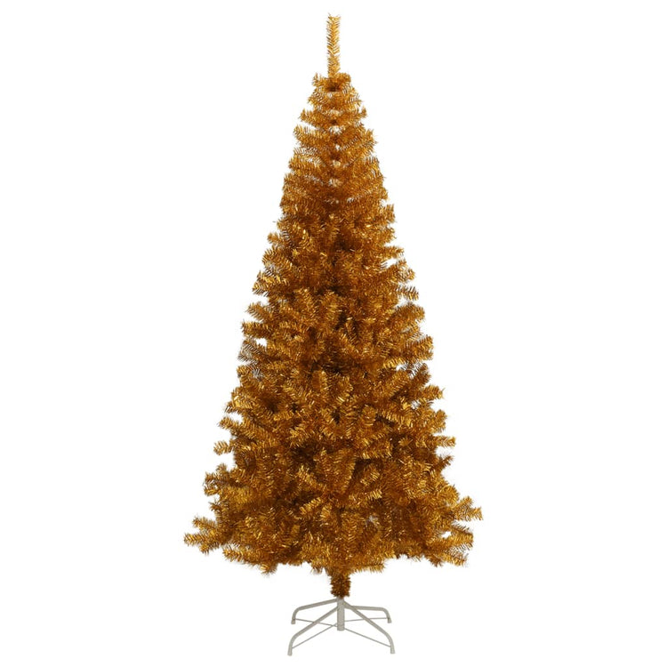 VidaXL Kunstkerstboom met standaard 210 cm PET goudkleurig
