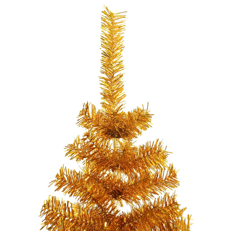 VidaXL Kunstkerstboom met standaard 210 cm PET goudkleurig